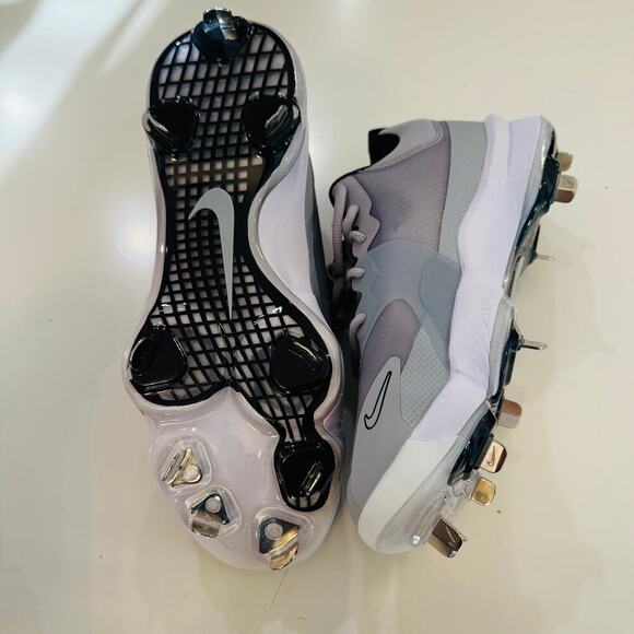 Nike Trout 5 Baseball Cleats Men\'s‎ Size 8 White Black Metal Spike Zoom NEW main image 5